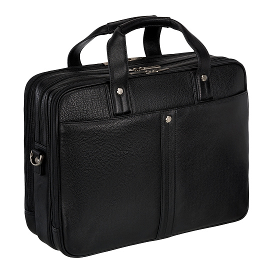 Деловая сумка Dr.Koffer из натуральной кожи черная