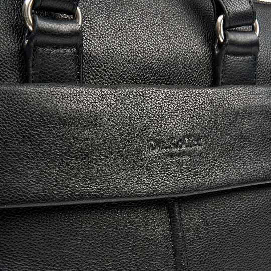 Деловая сумка Dr.Koffer из натуральной кожи черная