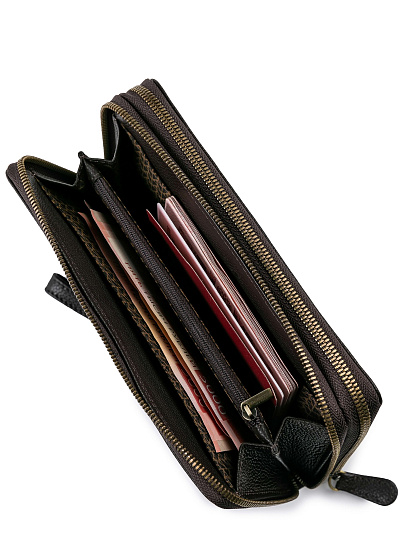 Портмоне Dr.Koffer из натуральной кожи коричневое