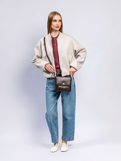 Женская сумка Dr. Koffer из натуральной кожи коричневая