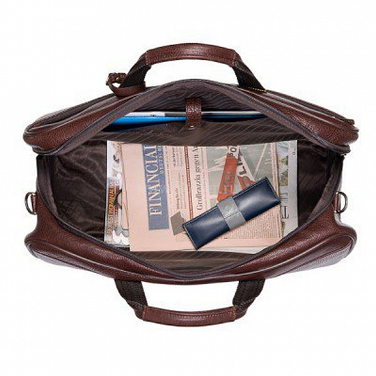 Коричневая дорожная сумка с ручками и ремнем Dr.Koffer B231570-02-09