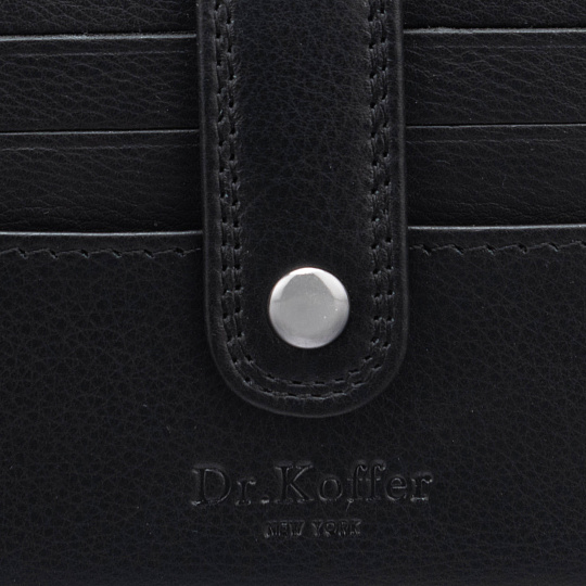 Кредитница Dr.Koffer из натуральной кожи черная