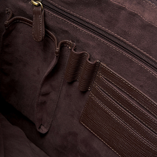 Деловая сумка Dr.Koffer из натуральной кожи темно-коричневая