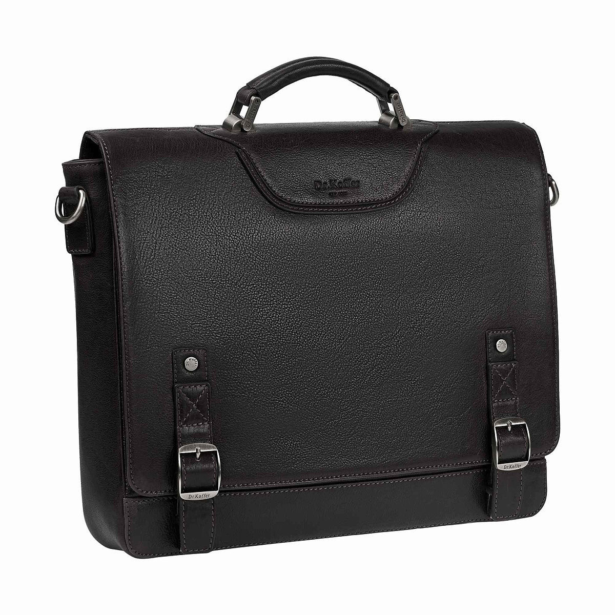 Портфель Dr.Koffer из натуральной кожи черный