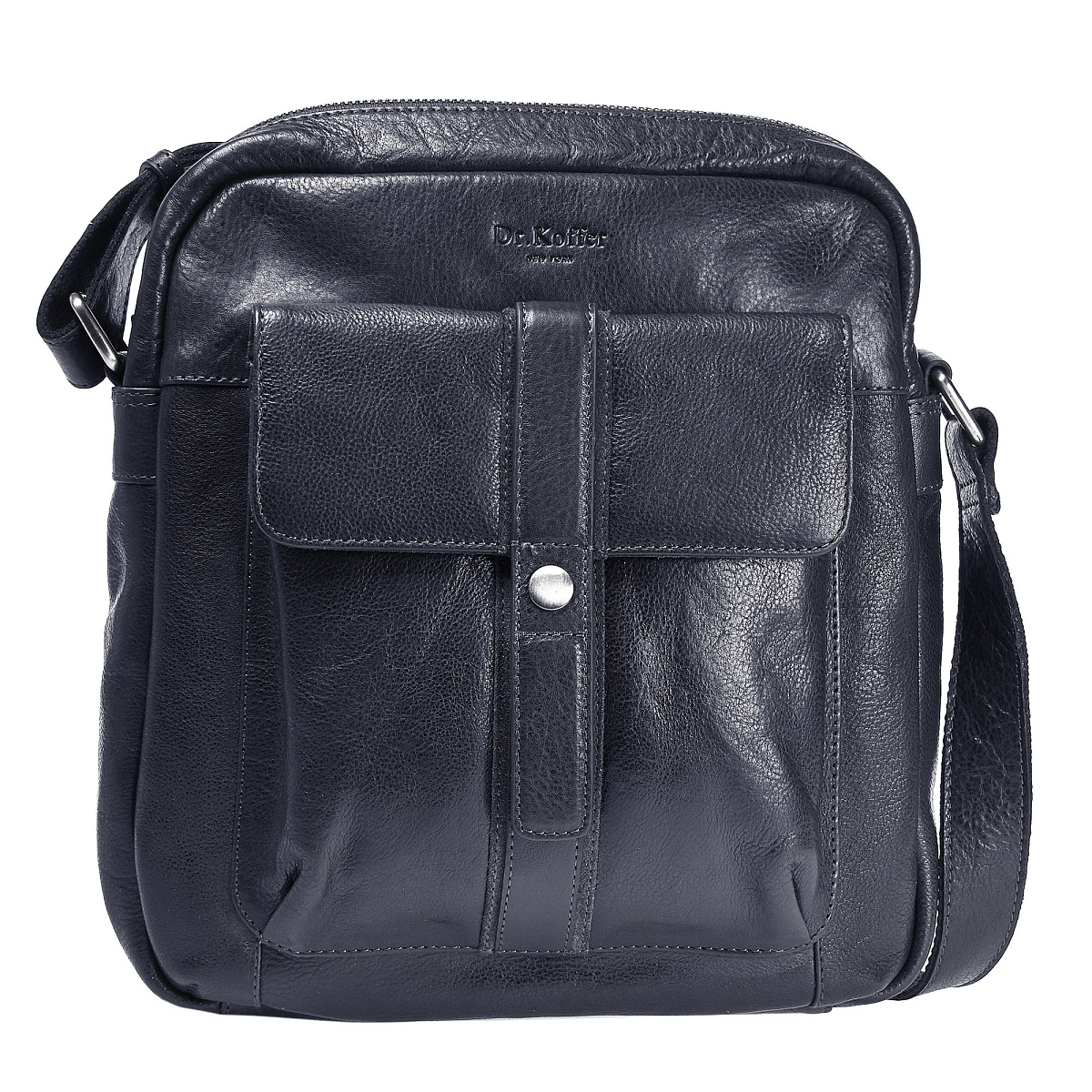 Сумка через плечо Dr.Koffer из натуральной кожи синяя