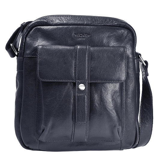 Сумка через плечо Dr.Koffer из натуральной кожи синяя