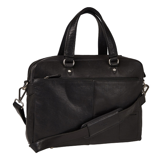 Деловая сумка Dr.Koffer из натуральной кожи черная