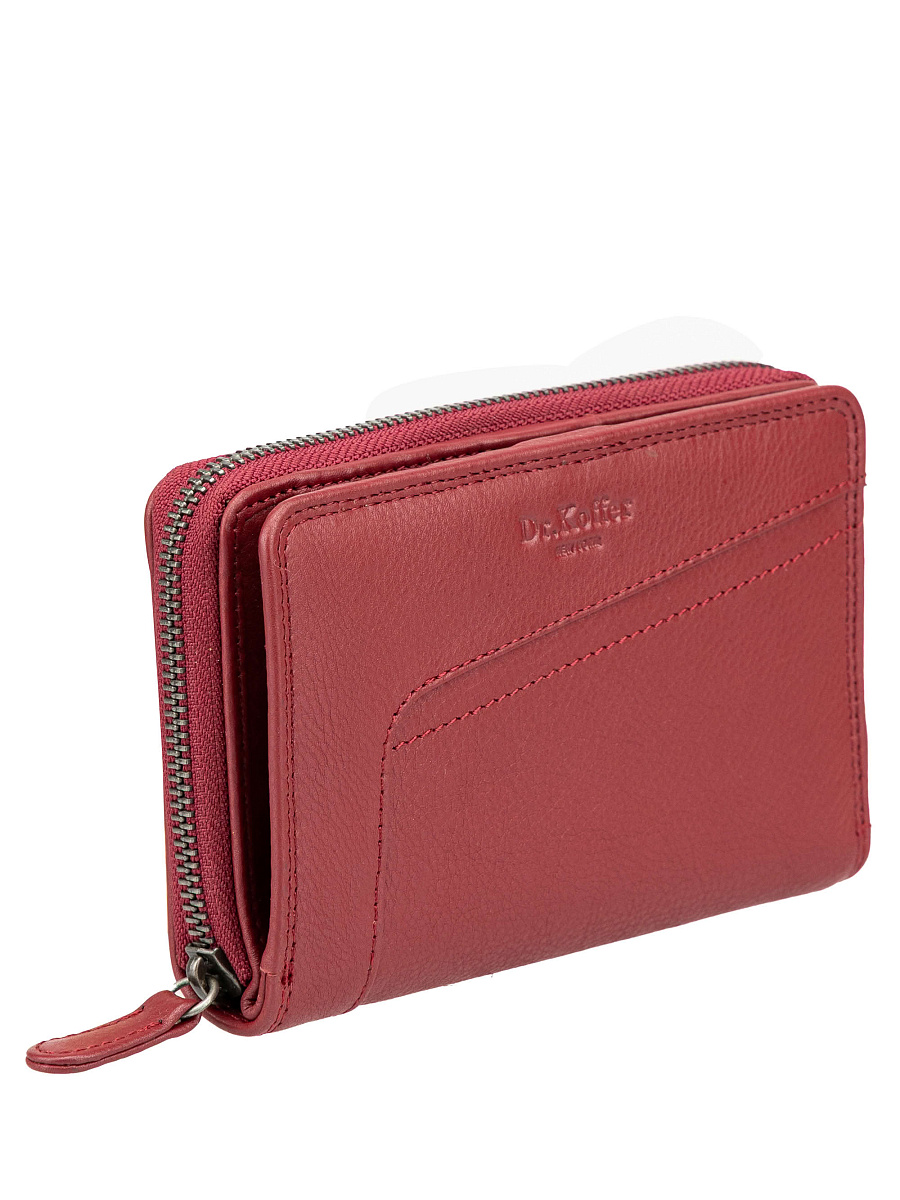 Портмоне Dr.Koffer из натуральной кожи бордовое