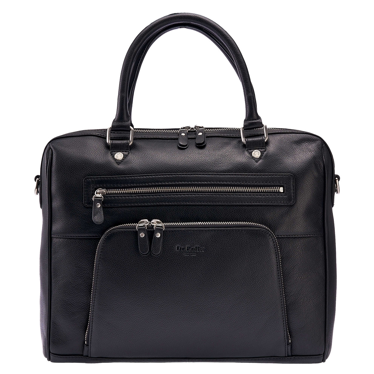 Деловая сумка Dr.Koffer из натуральной кожи черная