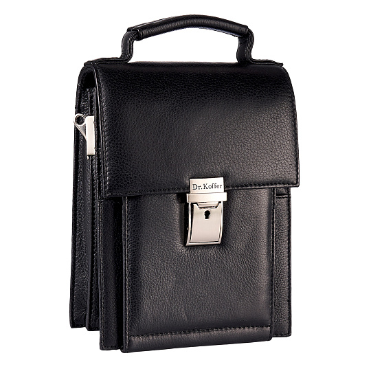 Сумка через плечо Dr.Koffer из натуральной кожи черная