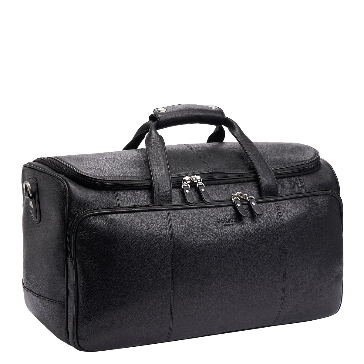 Сумка дорожная Dr.Koffer из натуральной кожи черная