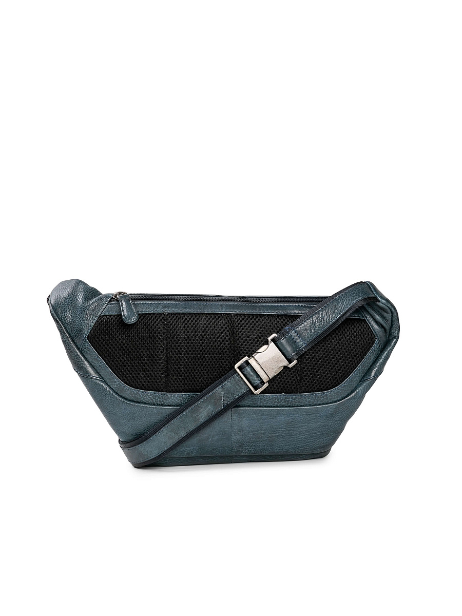 Сумка на пояс Dr. Koffer из натуральной кожи синяя
