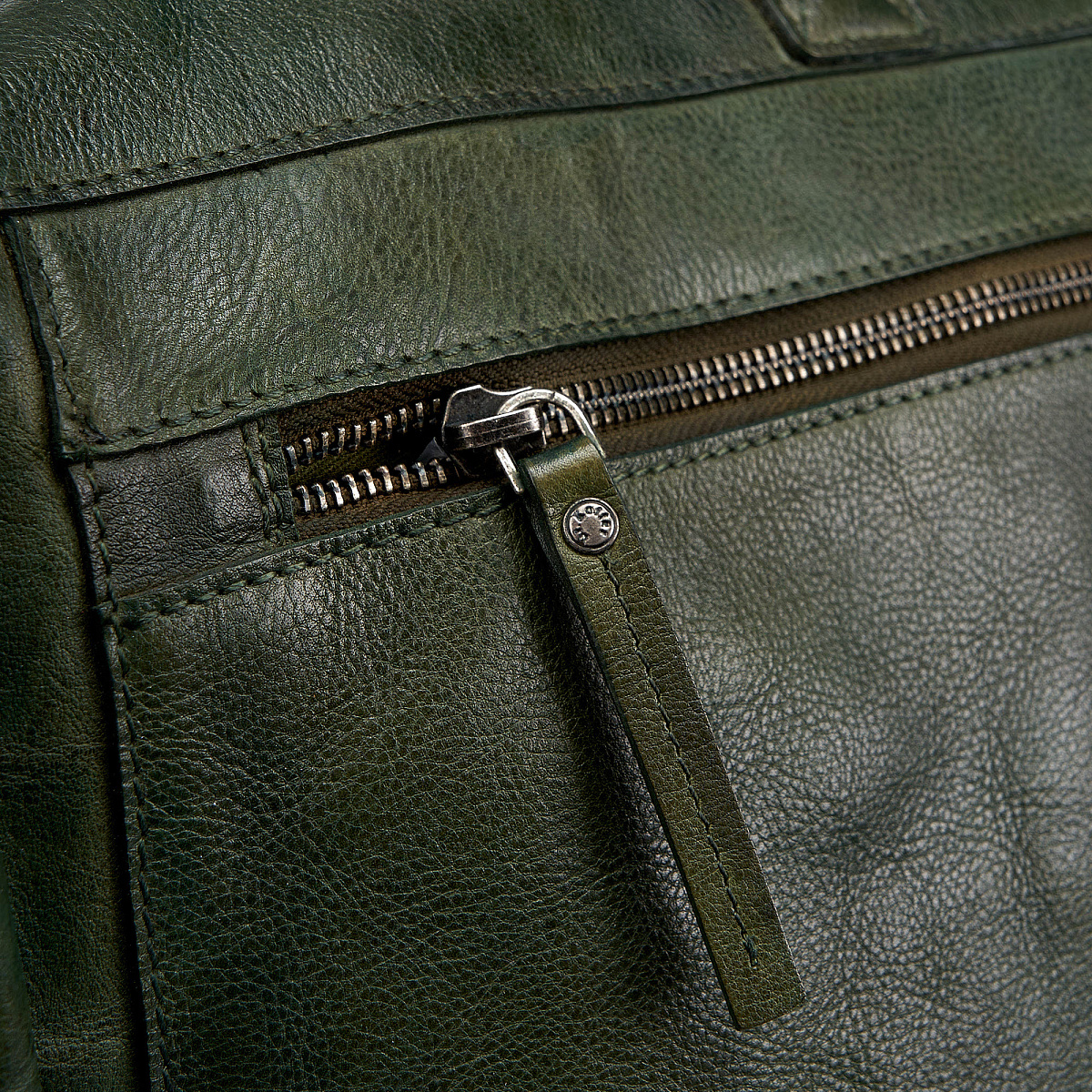 Сумка дорожная Dr.Koffer из натуральной кожи зеленая