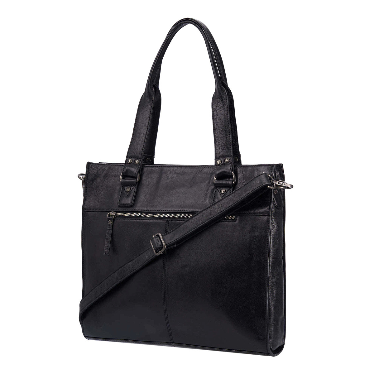 Деловая сумка Dr.Koffer из натуральной кожи черная