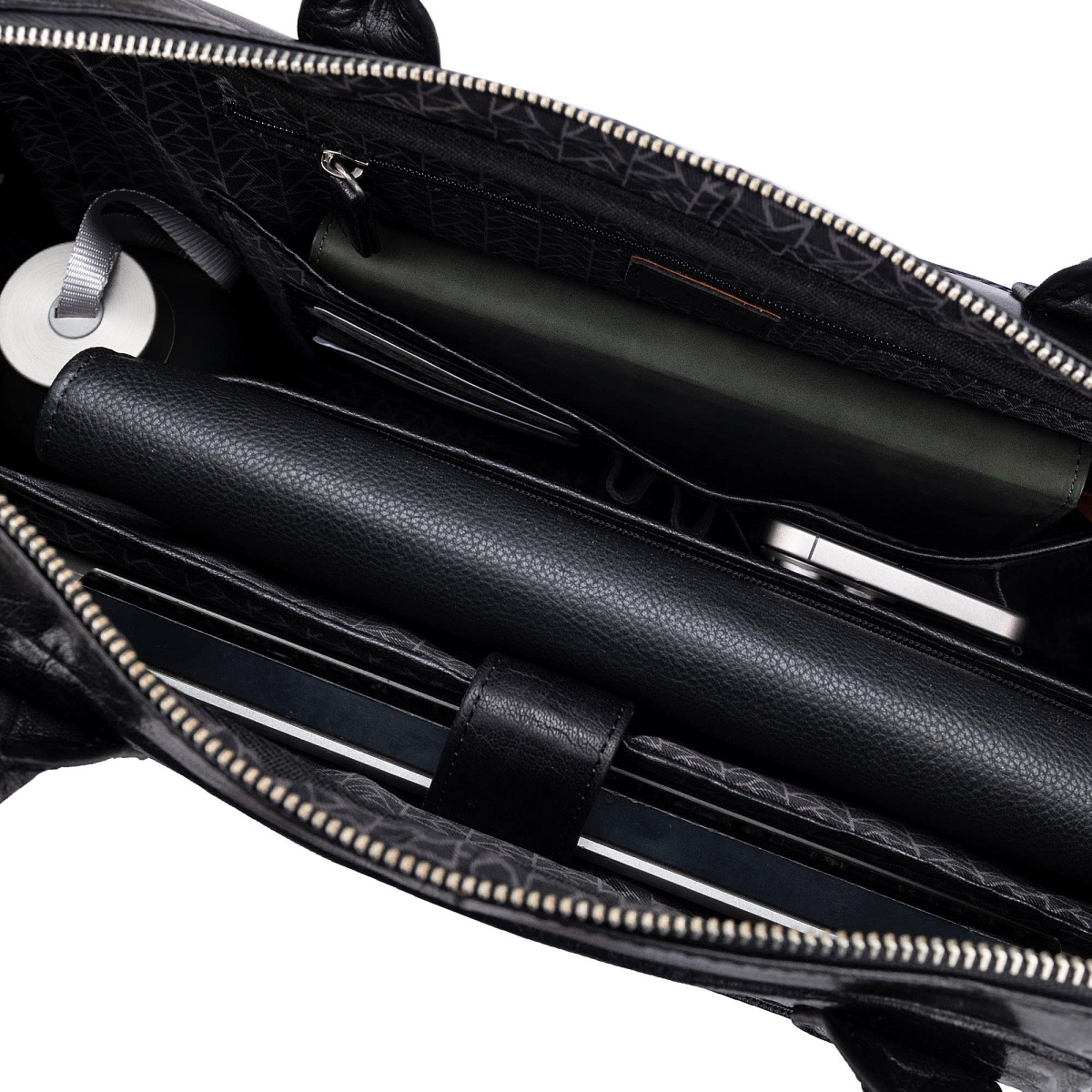 Деловая сумка Dr. Koffer из натуральной кожи черная