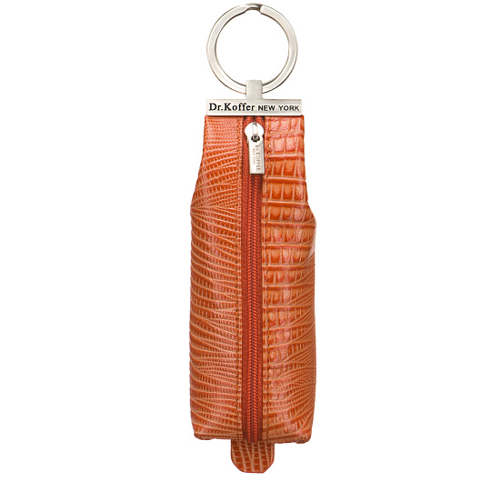 Оранжевая лакированная ключница из тисненой кожи Dr.Koffer X510226-189-58