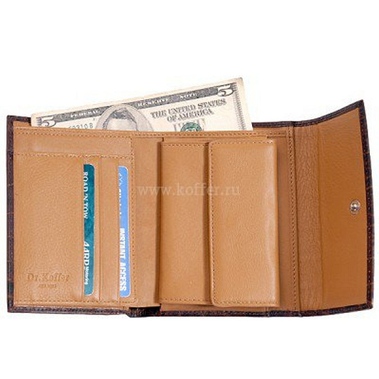 Портмоне Dr.Koffer из натуральной кожи коричневое