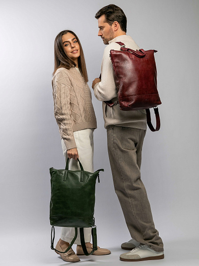 Рюкзак Dr.Koffer из натуральной кожи зеленый