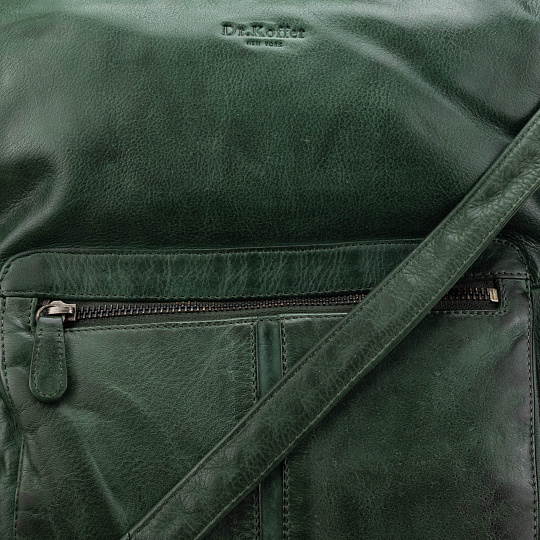 Сумка через плечо Dr.Koffer из натуральной кожи зеленая