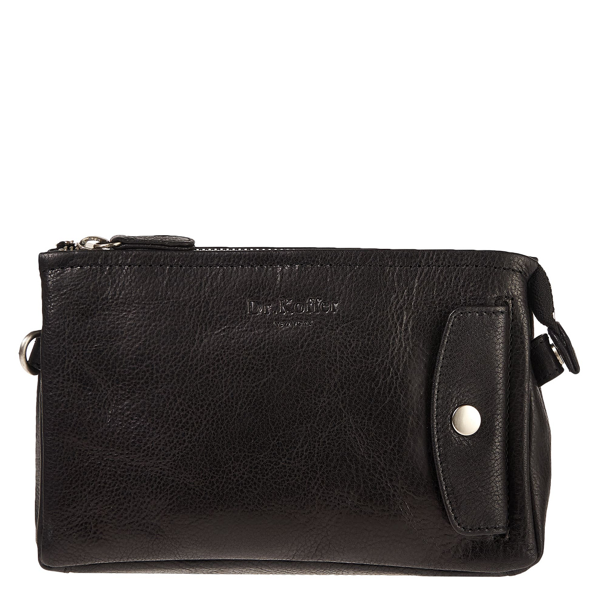 Сумка барсетка из натуральной кожи Dr. Koffer черная