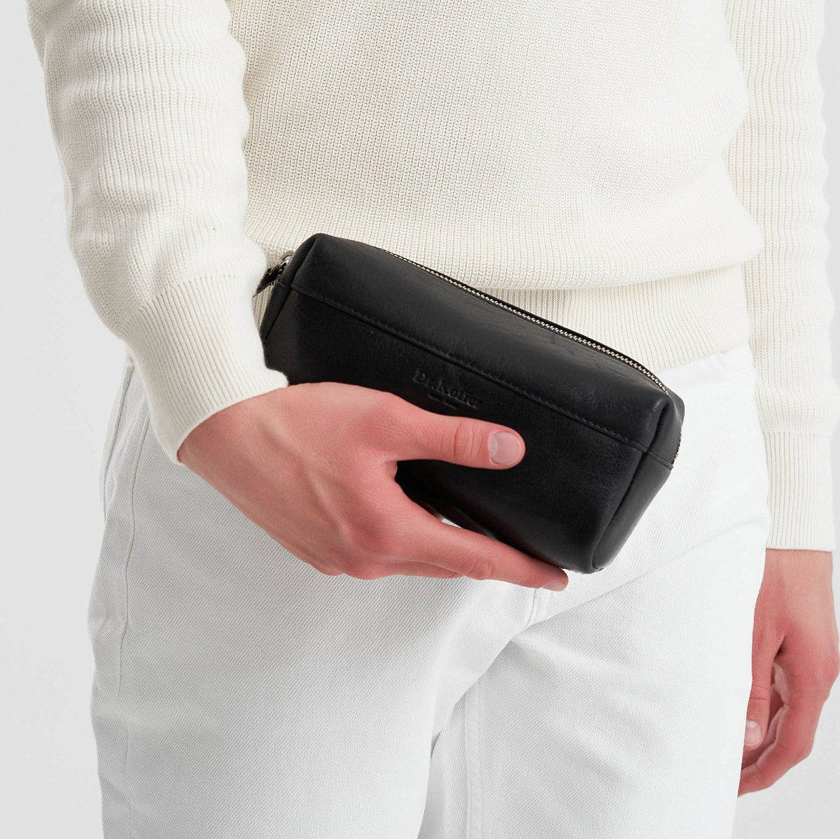 Несессер Dr. Koffer из натуральной кожи черный