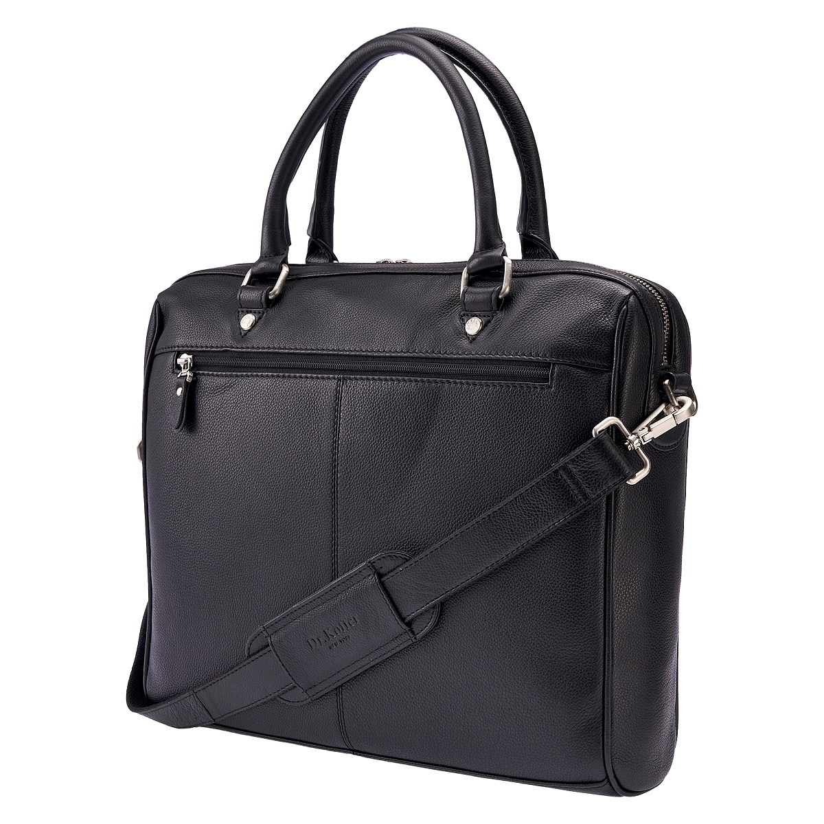 Деловая сумка Dr.Koffer из натуральной кожи черная