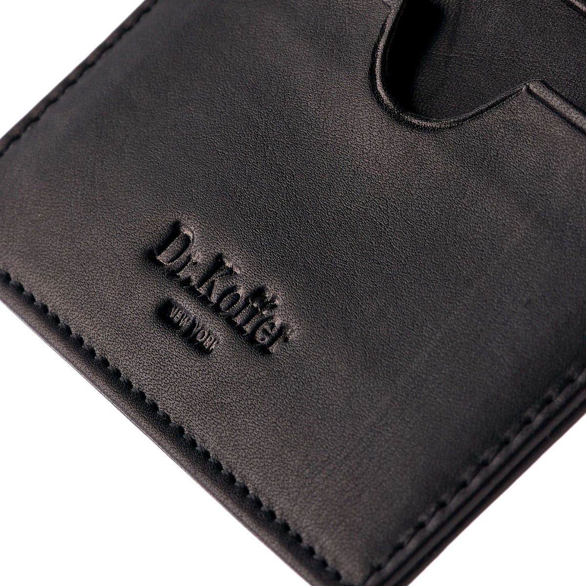 Кредитница Dr.Koffer из натуральной кожи черная