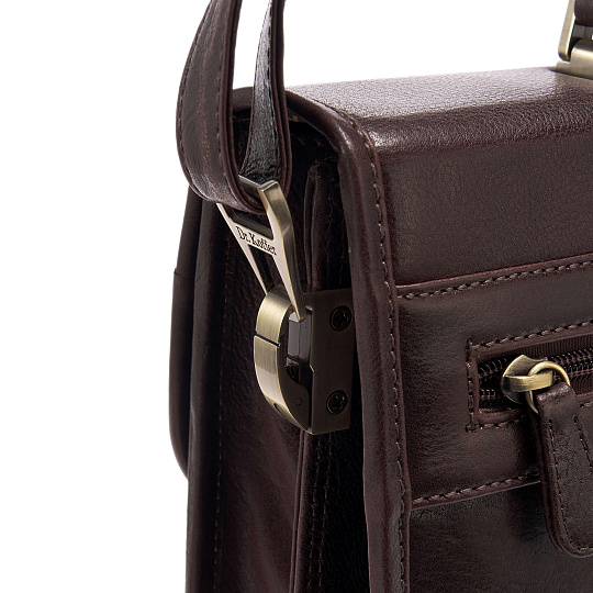 Портфель Dr.Koffer из натуральной кожи темно-коричневый