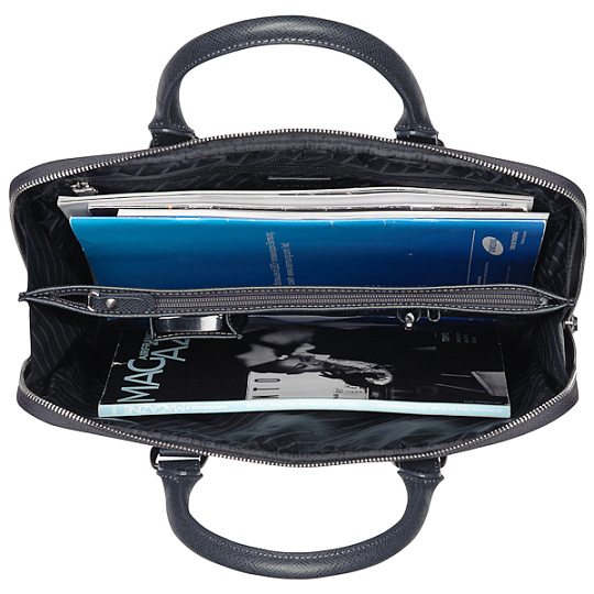 Деловая сумка Dr.Koffer из натуральной кожи серая