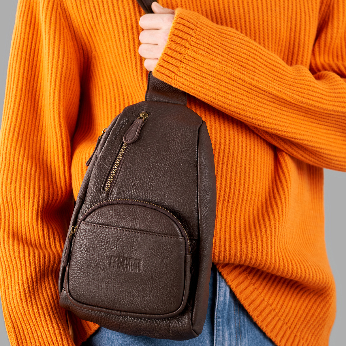 Рюкзак Dr.Koffer из натуральной кожи темно-коричневый