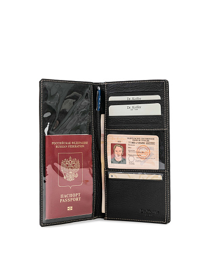 Портмоне Dr.Koffer из натуральной кожи черное