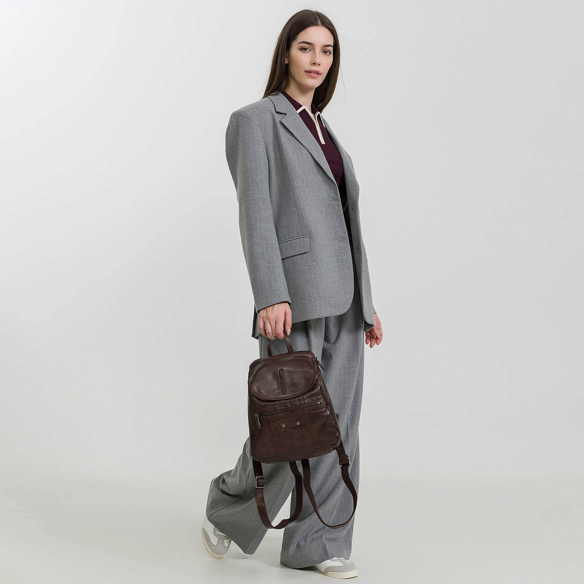 Рюкзак Dr.Koffer из натуральной кожи темно-коричневый