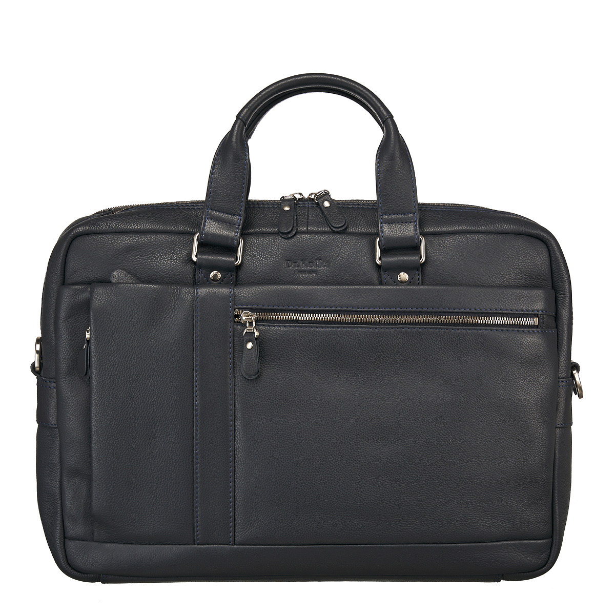 Деловая сумка Dr.Koffer из натуральной кожи синяя