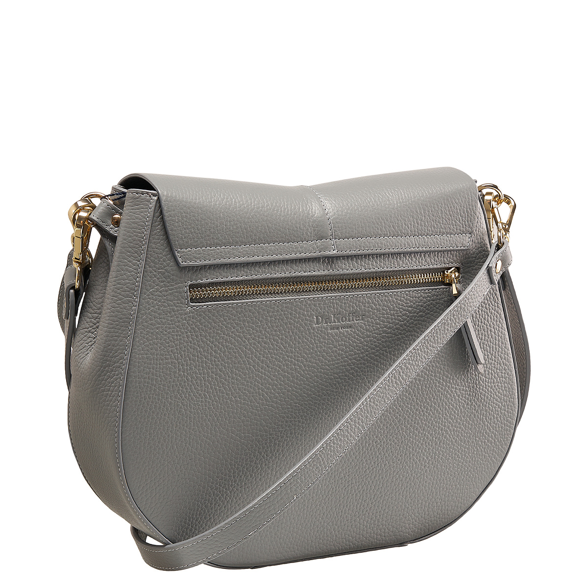 Женская сумка  Dr. Koffer из натуральной кожи серая