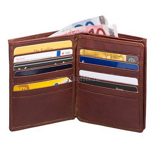 Портмоне Dr.Koffer из натуральной кожи светло-коричневое