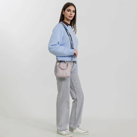 Женская сумка Dr. Koffer из натуральной кожи светло-розовая