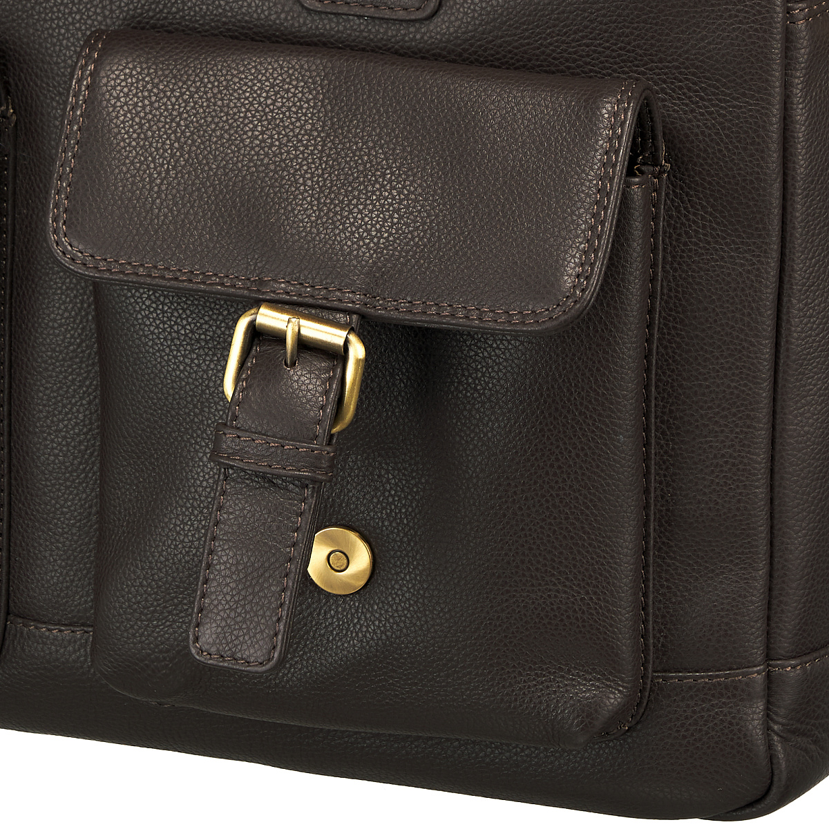 Деловая сумка Dr.Koffer из натуральной кожи темно-коричневая