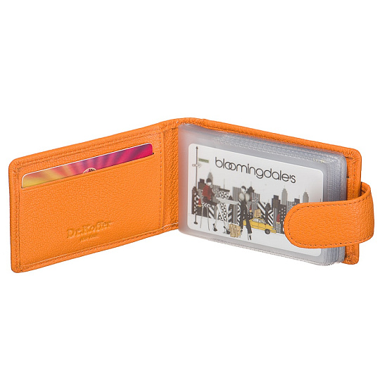 Визитница Dr.Koffer из натуральной кожи оранжевая