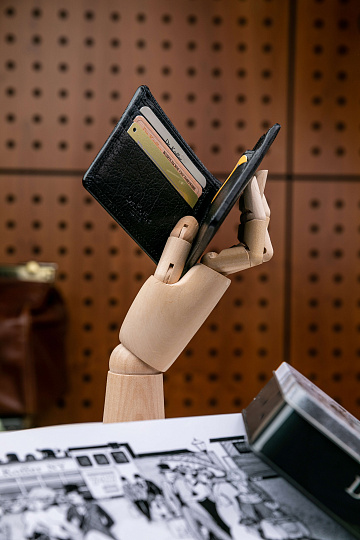 Портмоне Dr.Koffer из натуральной кожи черное