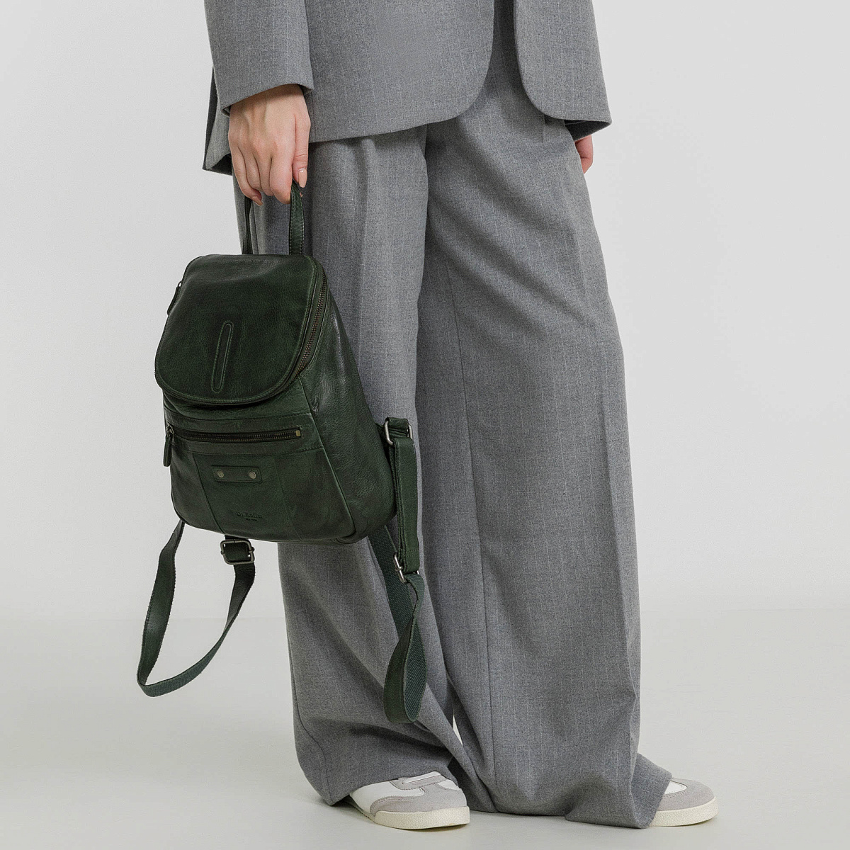 Рюкзак Dr.Koffer из натуральной кожи зеленый