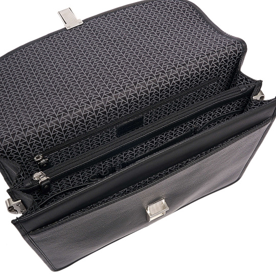 Портфель Dr.Koffer из натуральной кожи черный