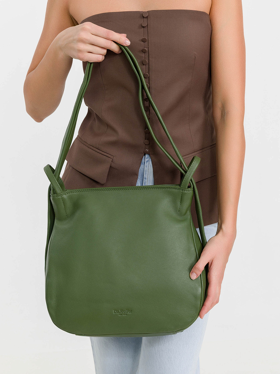Женская сумка Dr.Koffer из натуральной кожи зеленая