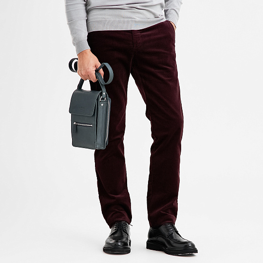 Сумка через плечо Dr.Koffer из натуральной кожи синяя