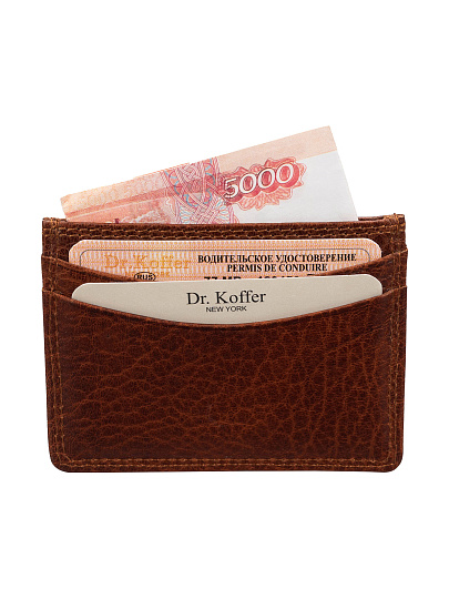 Кредитница Dr.Koffer из натуральной кожи коричневая