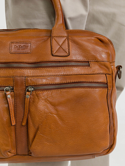 Деловая сумка Dr.Koffer из натуральной кожи коричневая