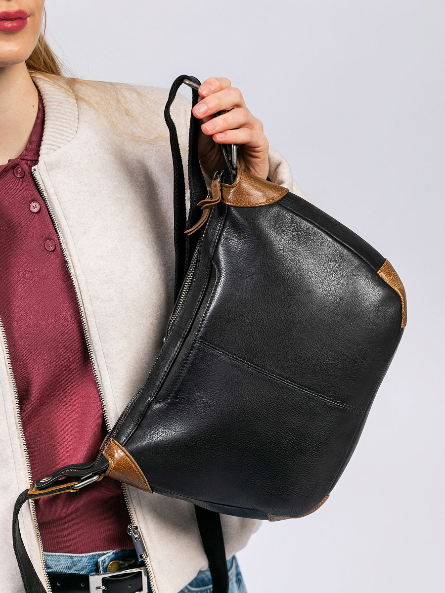 Сумка через плечо Dr. Koffer из натуральной кожи черная