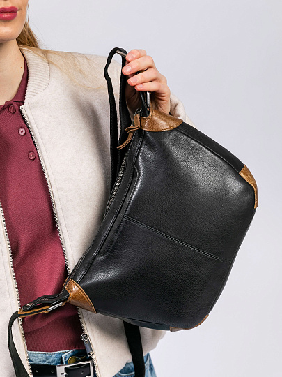 Сумка через плечо Dr. Koffer из натуральной кожи черная