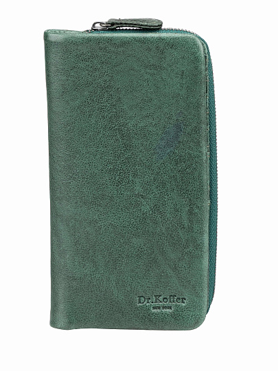 Кошелек Dr.Koffer из натуральной кожи зелёный
