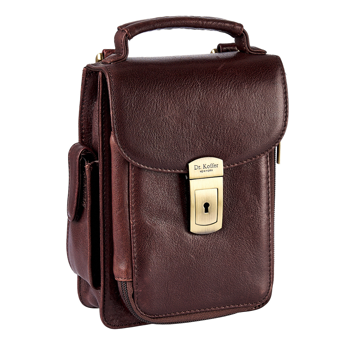 Сумка через плечо Dr.Koffer из натуральной кожи коричневая