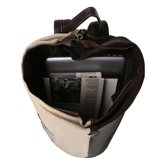 Рюкзак Dr.Koffer из натуральной кожи бежевый